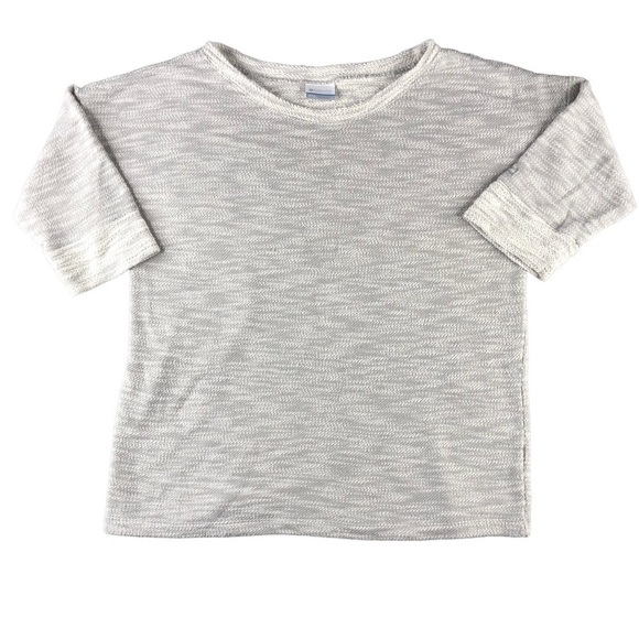 Columbia Gray Scoop Neck Lightweight Knit Sweater Elbow Length Womens - Picture 1 of 7